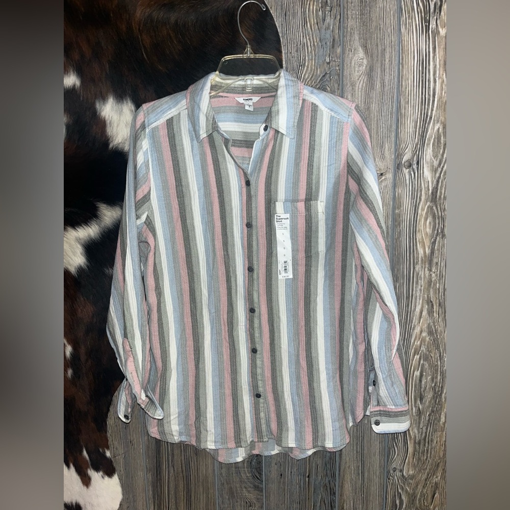 Sonoma size small super soft shirt button up flowy cotton and rayon blend nwt